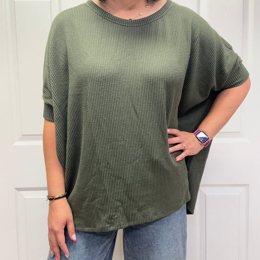 Oversized Curly Rib Top
