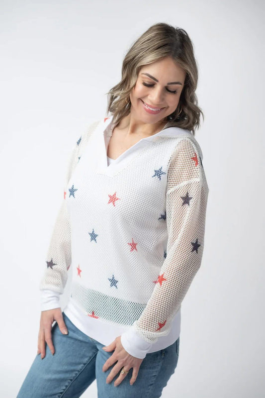 Americana Stars Mesh Hoodie