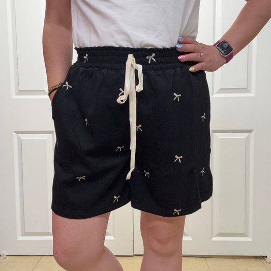 Ribbon Embroidery Elastic Waistband Short