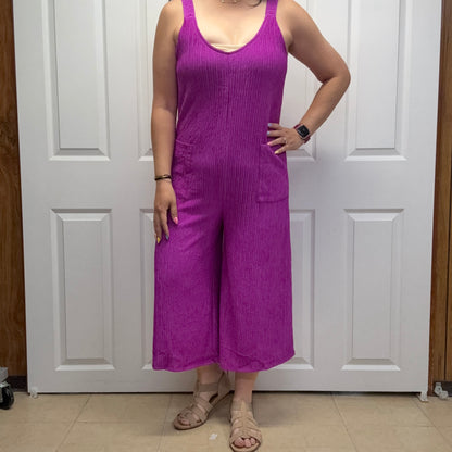 Wide Leg Crinkle Jumpsuit