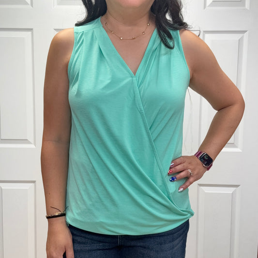 Surplice Neckline Sleeveless Top