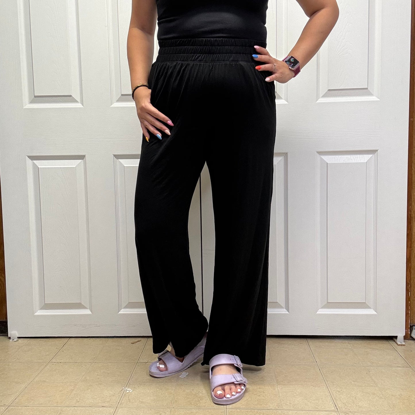 Viscose Modal Cropped Wide Leg Pants