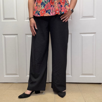 Relaxed Fit High Waist Straight Leg Pants