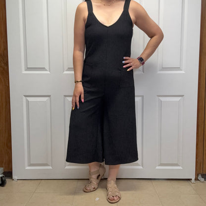 Wide Leg Crinkle Jumpsuit
