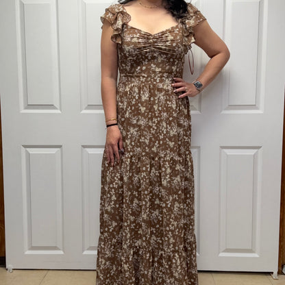 Ruffle Sleeve Tiered Maxi Dress