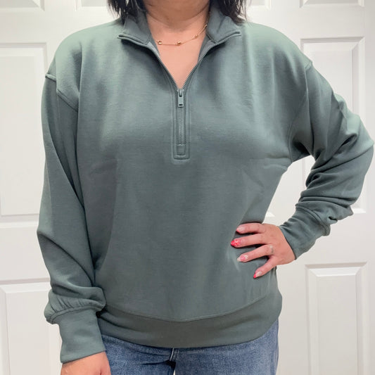 Modal Scuba Quarter Zip Long Sleeve Top