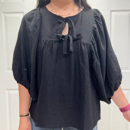 Solid Airflow Batwing 3/4 Blouse