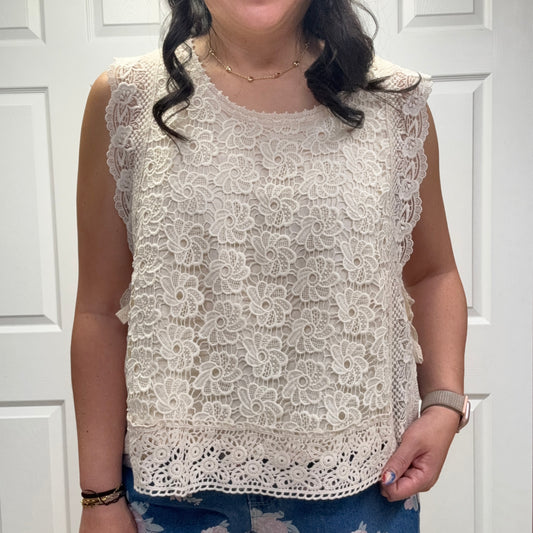 Relaxed Fit Floral Lace Top