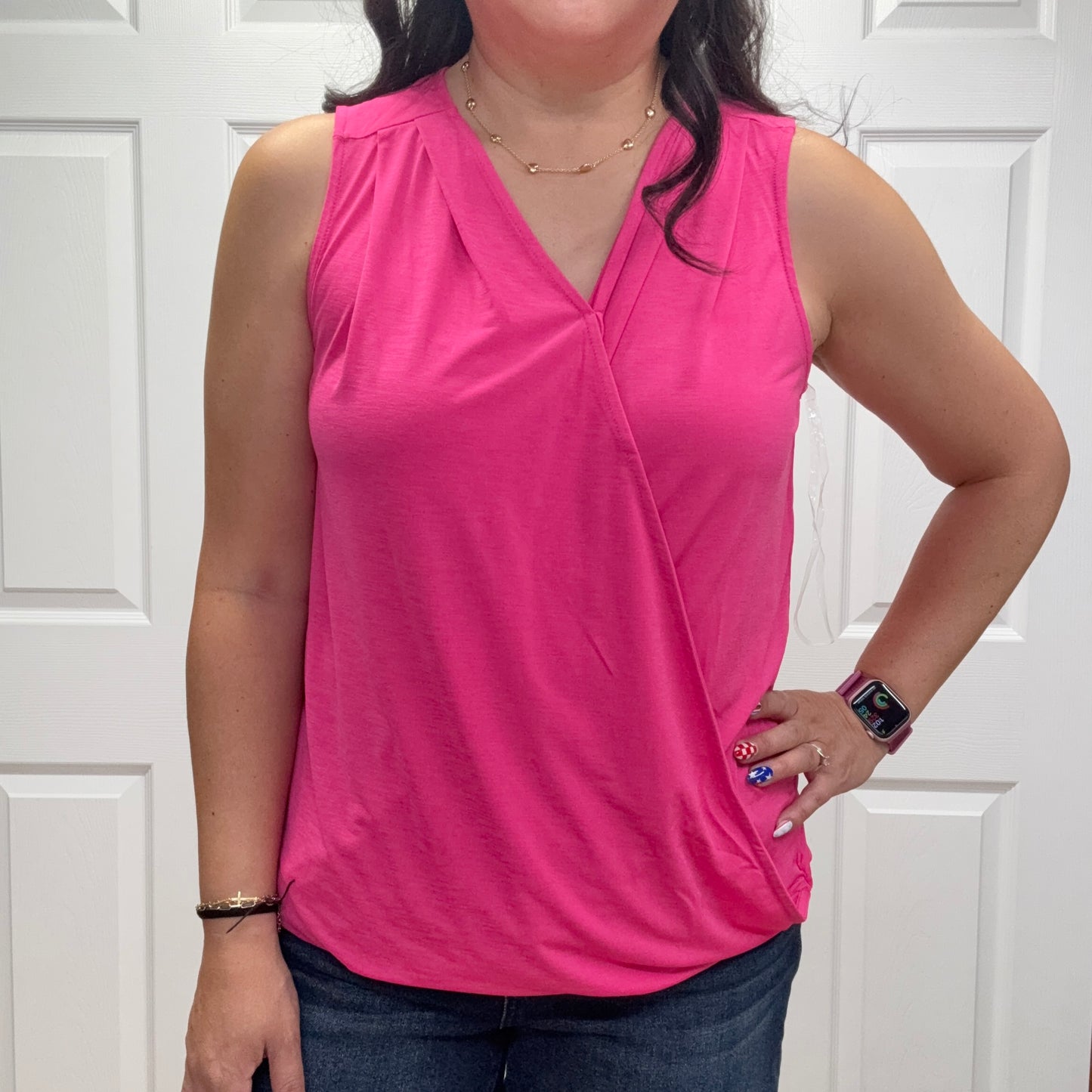 Surplice Neckline Sleeveless Top