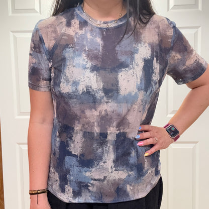 Short Sleeve Cover Up Mesh Top