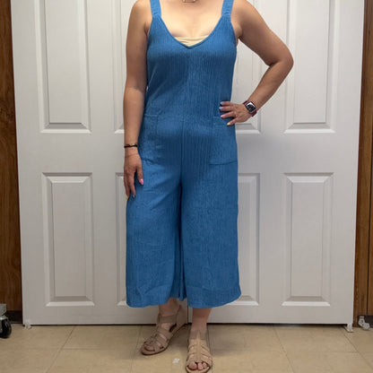 Wide Leg Crinkle Jumpsuit