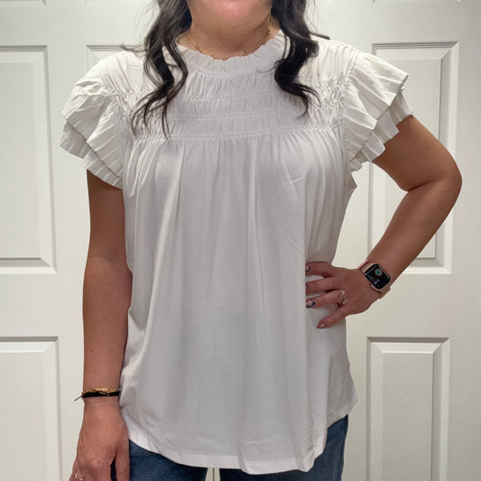Tiered Short Sleeve Blouse