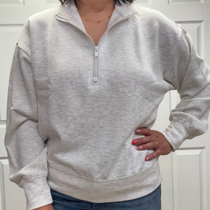 Modal Scuba Quarter Zip Long Sleeve Top