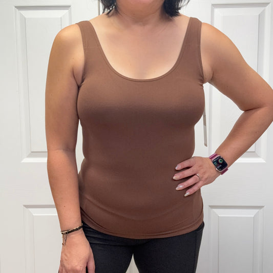 Reversible Seamless Tank with Built-in Bra