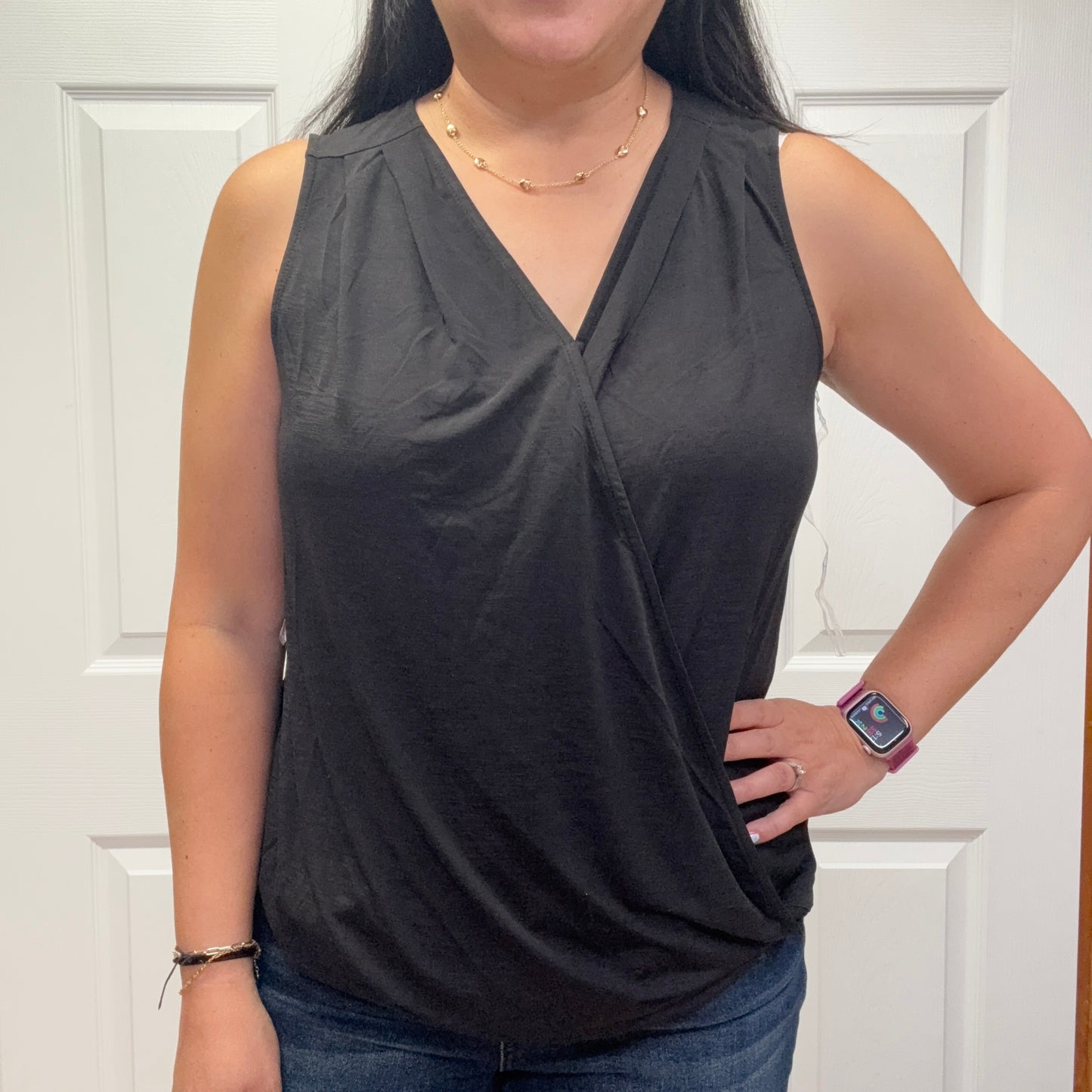 Surplice Neckline Sleeveless Top