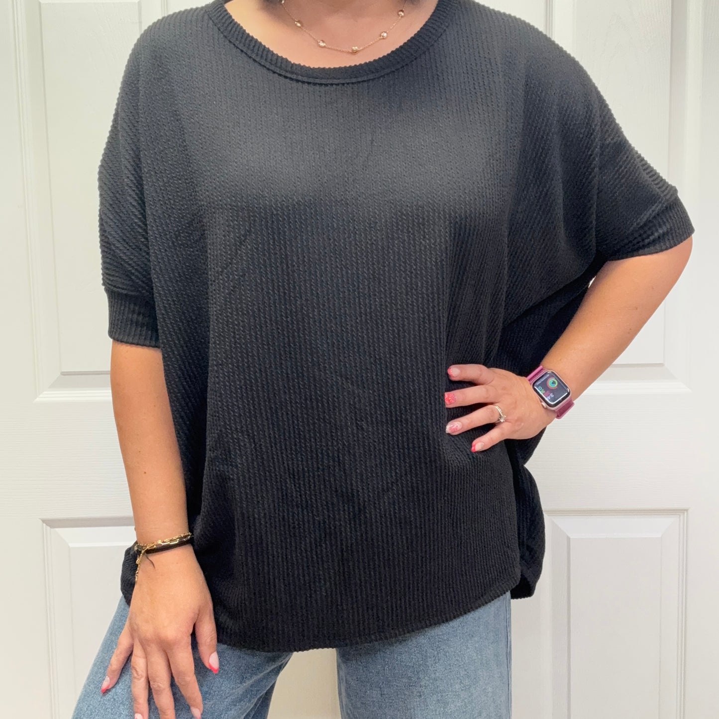 Oversized Curly Rib Top