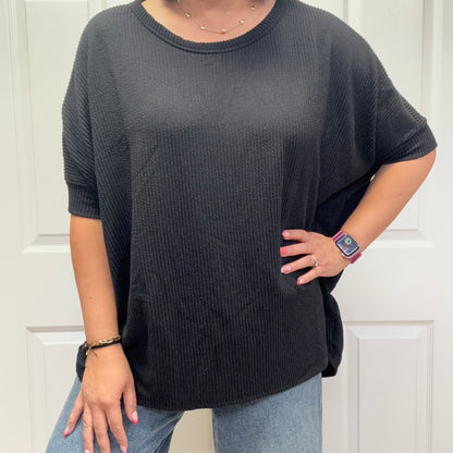 Oversized Curly Rib Top