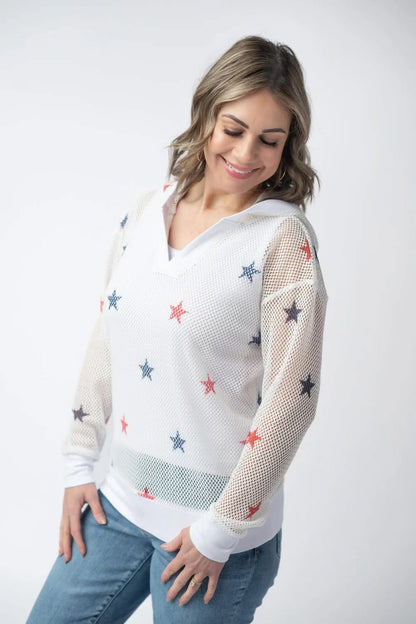 Americana Stars Mesh Hoodie