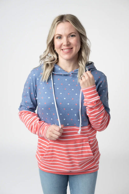 Hailey Pullover Hoodie Stars and Stripes