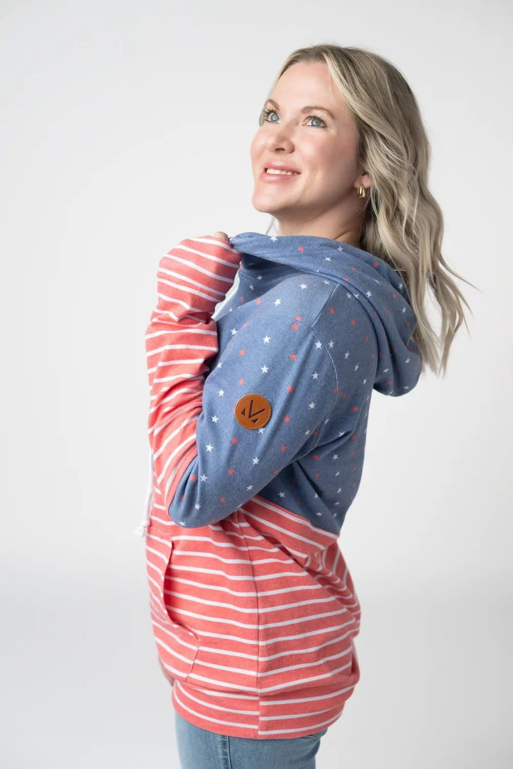 Hailey Pullover Hoodie Stars and Stripes