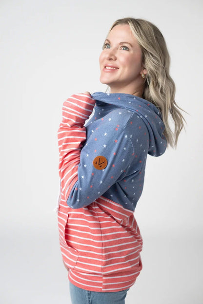 Hailey Pullover Hoodie Stars and Stripes