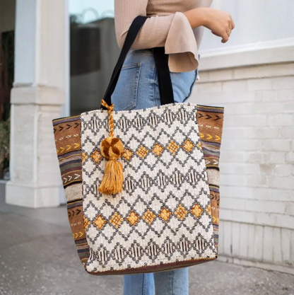 Panache Apparel Co. - Multicolored Boho Patterned Tote