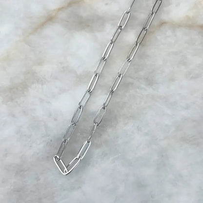 Charm Bar Silver Paperclip Link Necklaces - click to see options