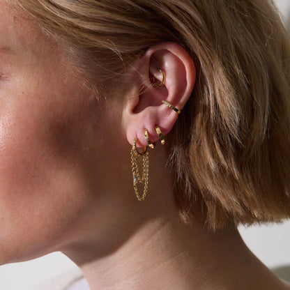 Thea Chain Huggie Earrings (waterproof)- click to see options