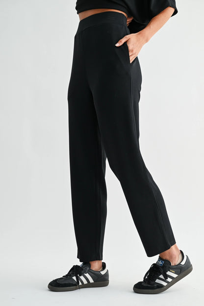 Laguna Soft Drape Cropped Pants in Black