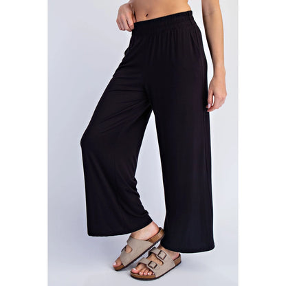 Viscose Modal Cropped Wide Leg Pants