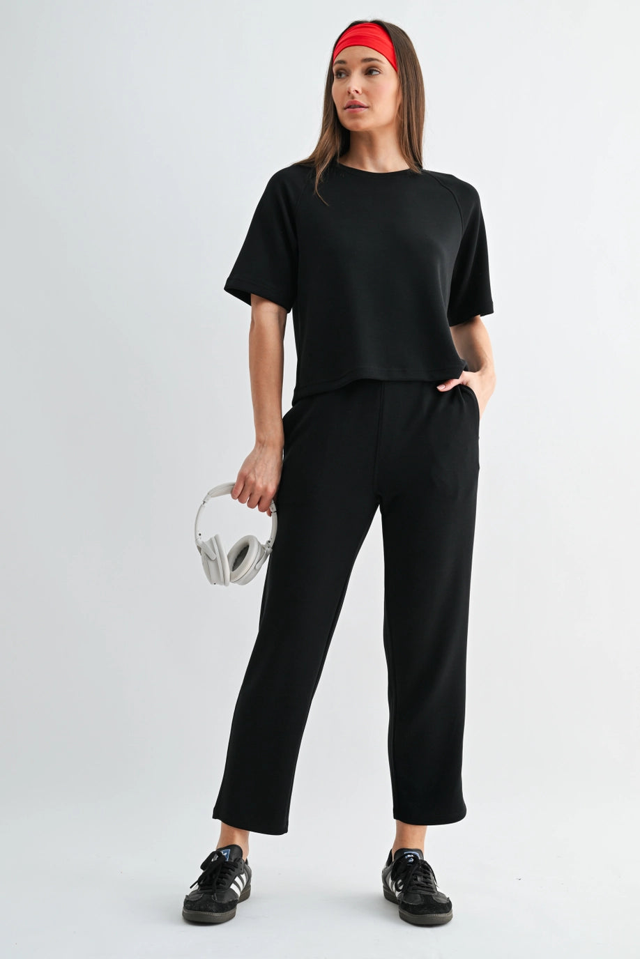 Laguna Soft Drape Cropped Pants in Black