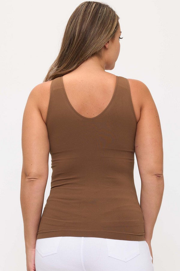 Reversible Seamless Tank with Built-in Bra