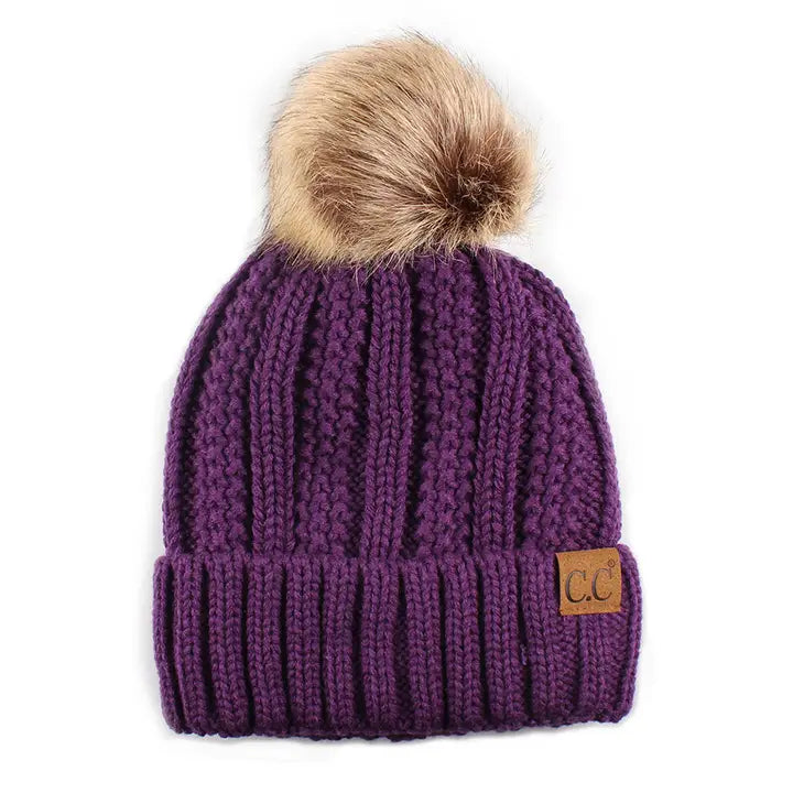 C.C Beanies with Poms - click to see options