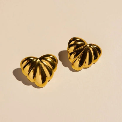 Sculptural Heart Earrings (waterproof)- click to see options