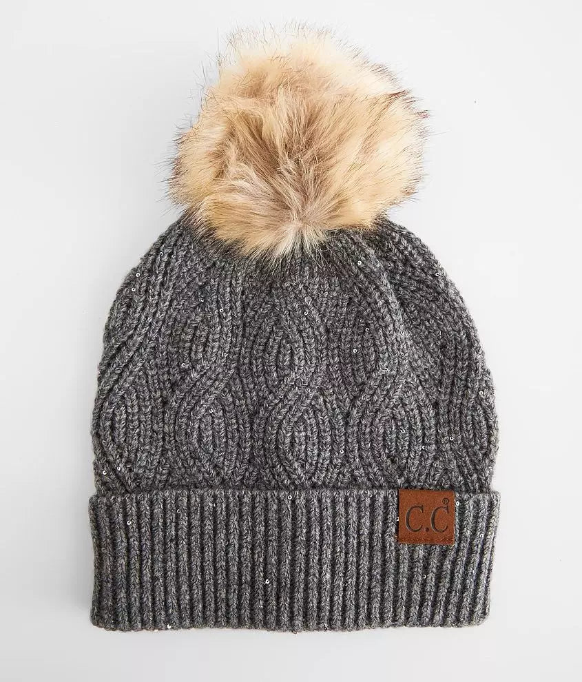 C.C Beanies with Poms - click to see options