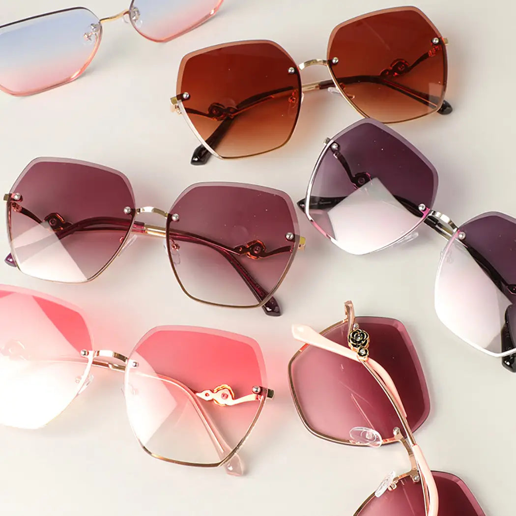 Large Sunglasses with Rose Detail - click to see options