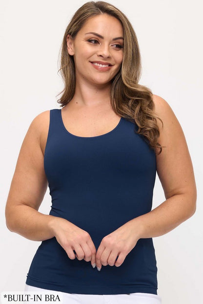 Reversible Seamless Tank with Built-in Bra