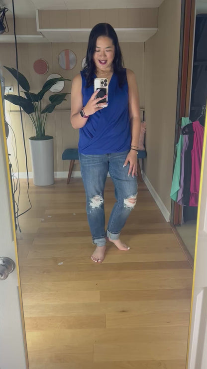 Surplice Neckline Sleeveless Top