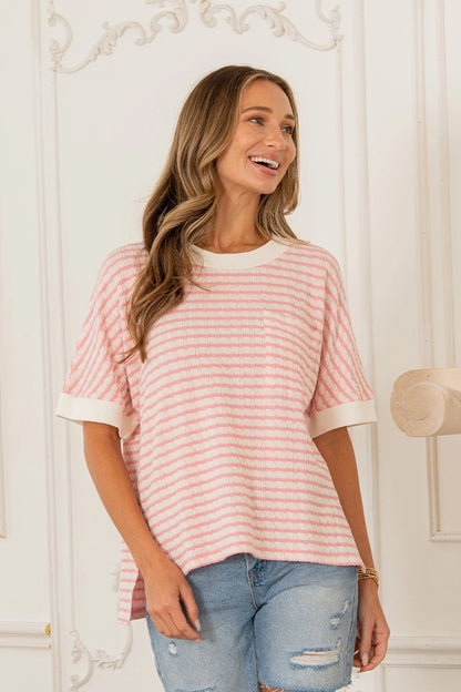 Relaxed Fit Cuff Sleeve Top