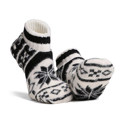 Luxury Soft Snowflake Printed Ankle Slipper Socks