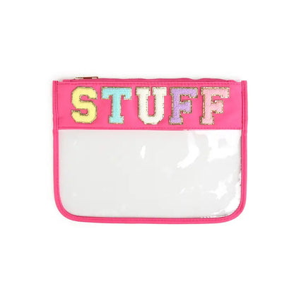 Varsity Letter Clear Zippered Pouch Bag- Click to see options