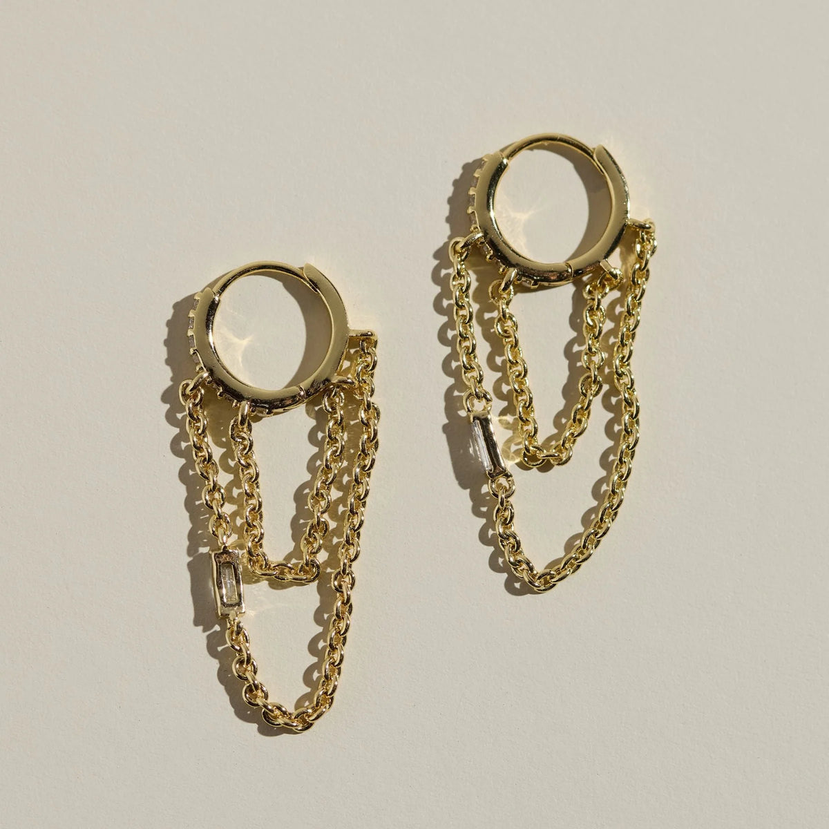 Thea Chain Huggie Earrings (waterproof)- click to see options