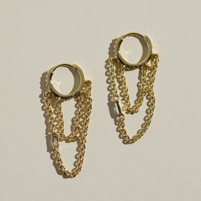 Thea Chain Huggie Earrings (waterproof)- click to see options