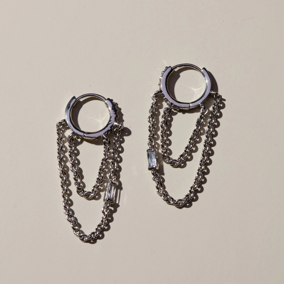 Thea Chain Huggie Earrings (waterproof)- click to see options