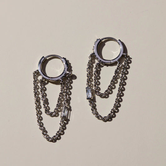 Thea Chain Huggie Earrings (waterproof)- click to see options