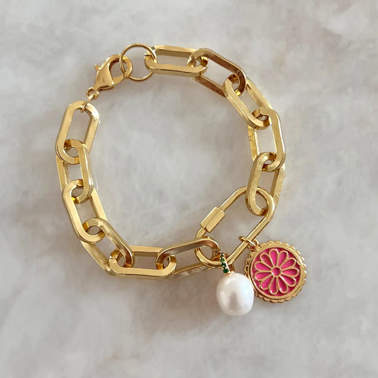 Charm Bar Bracelet Chains Gold - click to see options
