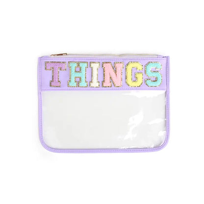 Varsity Letter Clear Zippered Pouch Bag- Click to see options