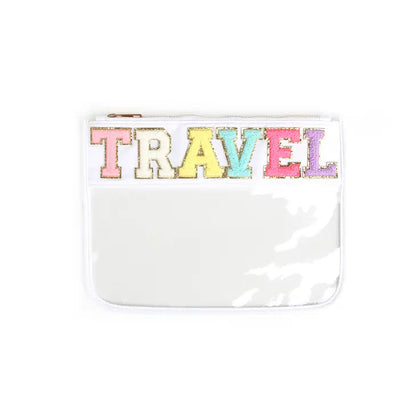 Varsity Letter Clear Zippered Pouch Bag- Click to see options
