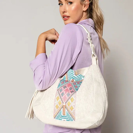 Jaylin Tribal Saddle Bag w/ Large Tassel