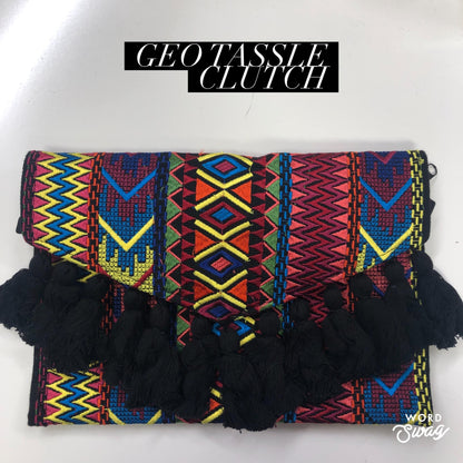 Lucia's Imports Geo Tassle Clutch- click to see options